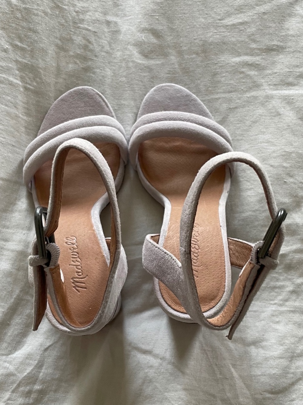 Madewell lilac Rosalie high heel ankle strap stacked sandal - Picture 2 of 7